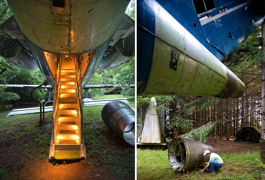 Foto a video: Muž žije v Boeingu 727 v strede v lesa